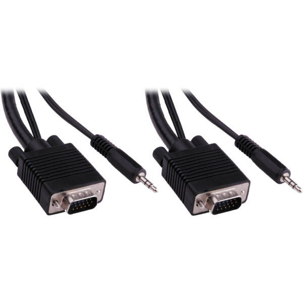 Pearstone Standard VGA Male to VGA Male Cable with 3.5mm Stereo Audio (50')